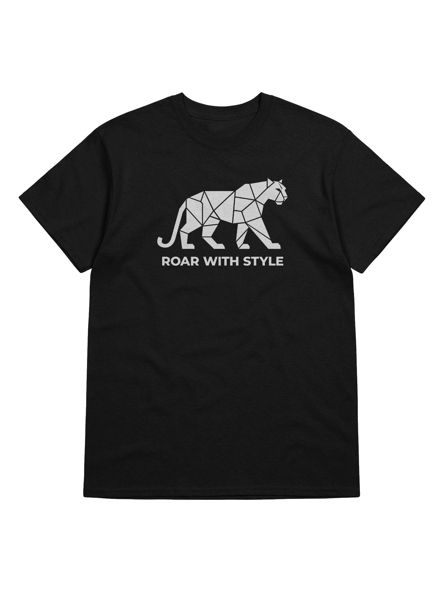 Roar With Style — Geometric Panther Statement T-Shirt White Print product image (22)