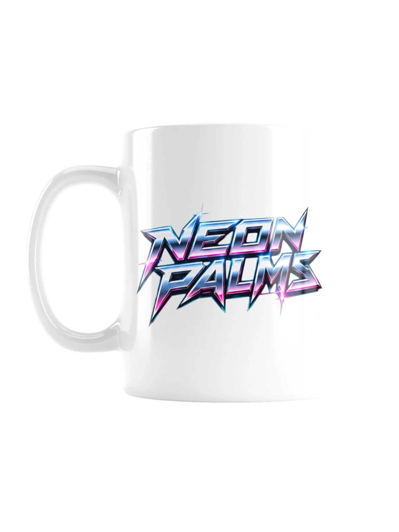 Neon Palms Retro Chrome Mug