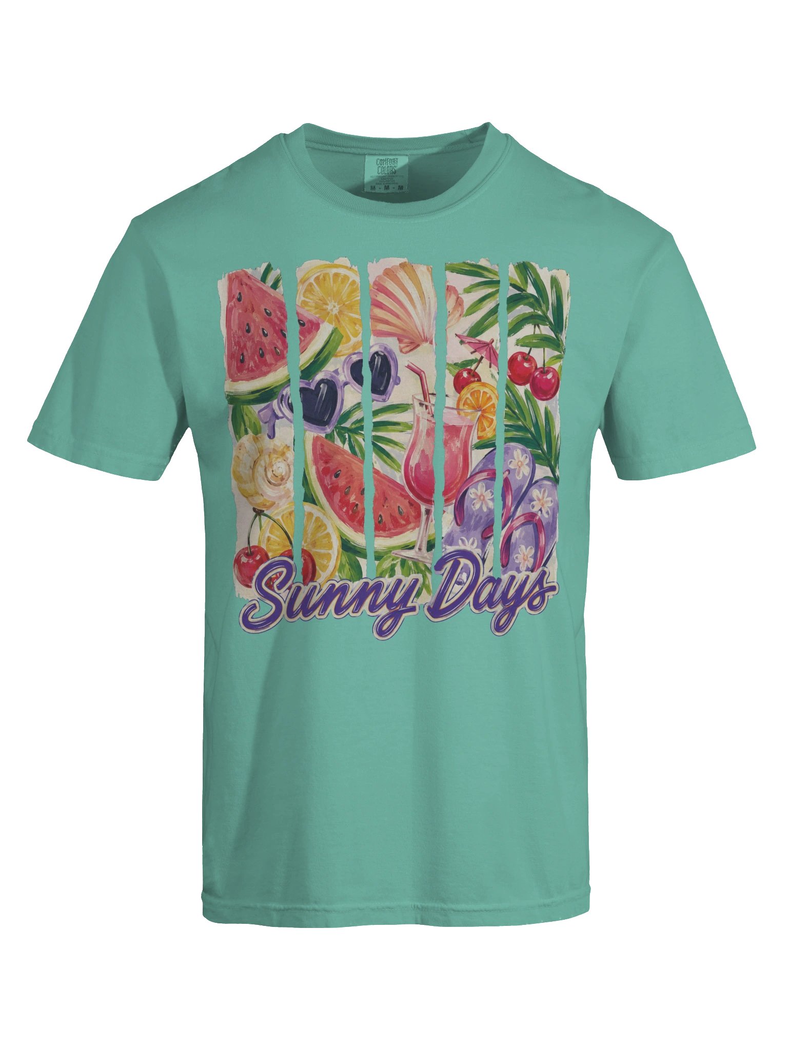 Sunny Days — Hand-Painted Summer Collage Tee product image (5)
