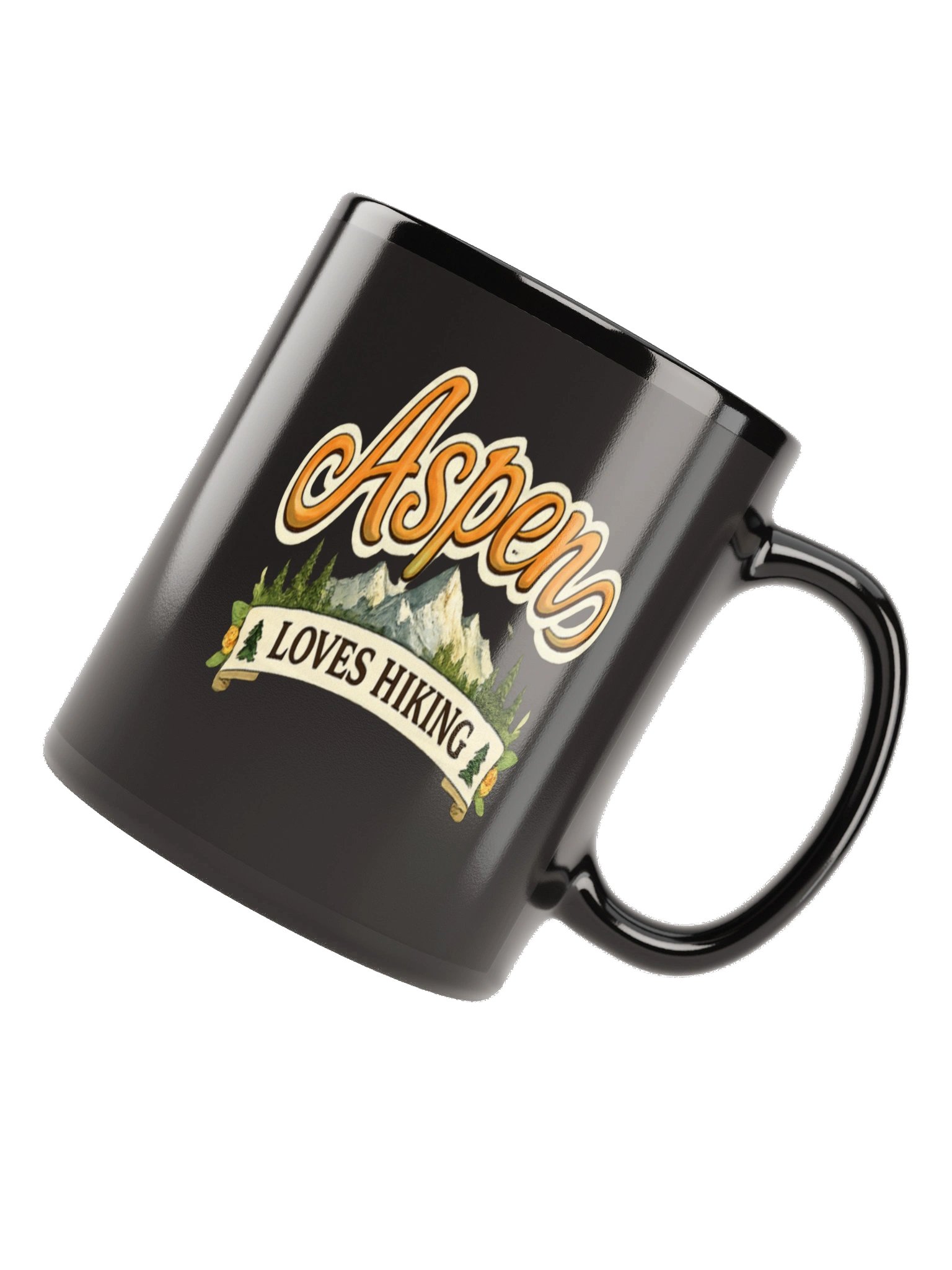 Aspen Loves Hiking Black Mug product image (6)