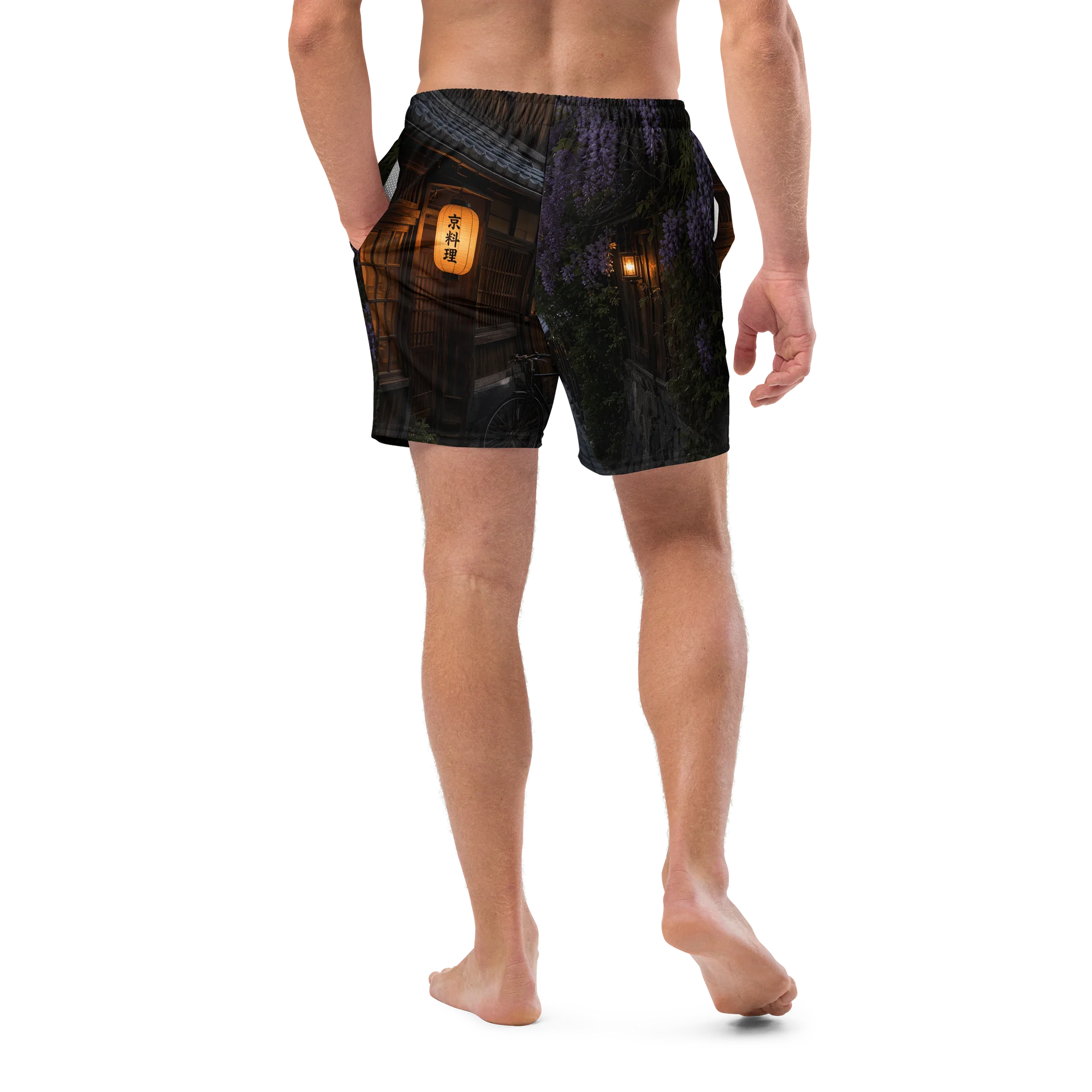 Traditional Japanese Street Wisteria Evening Swim Trunks product image (10)