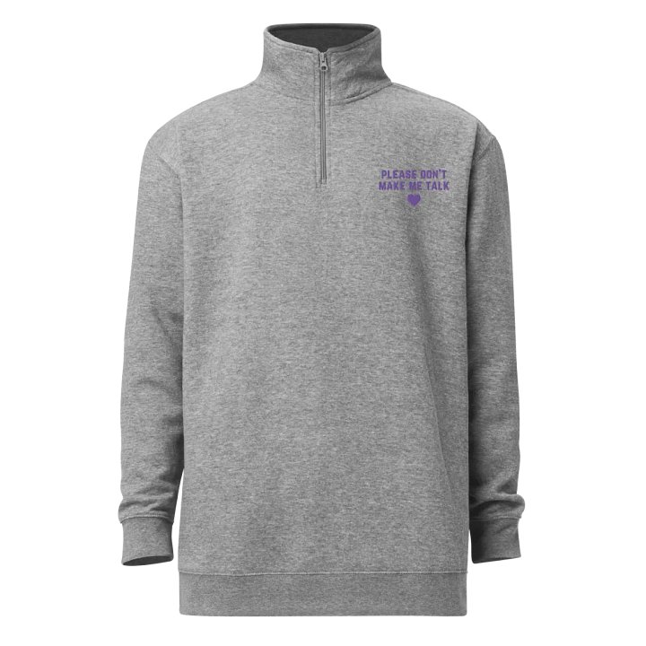 PLEASE DON'T MAKE ME TALK (purple) embroidered quarter zip product image (7)