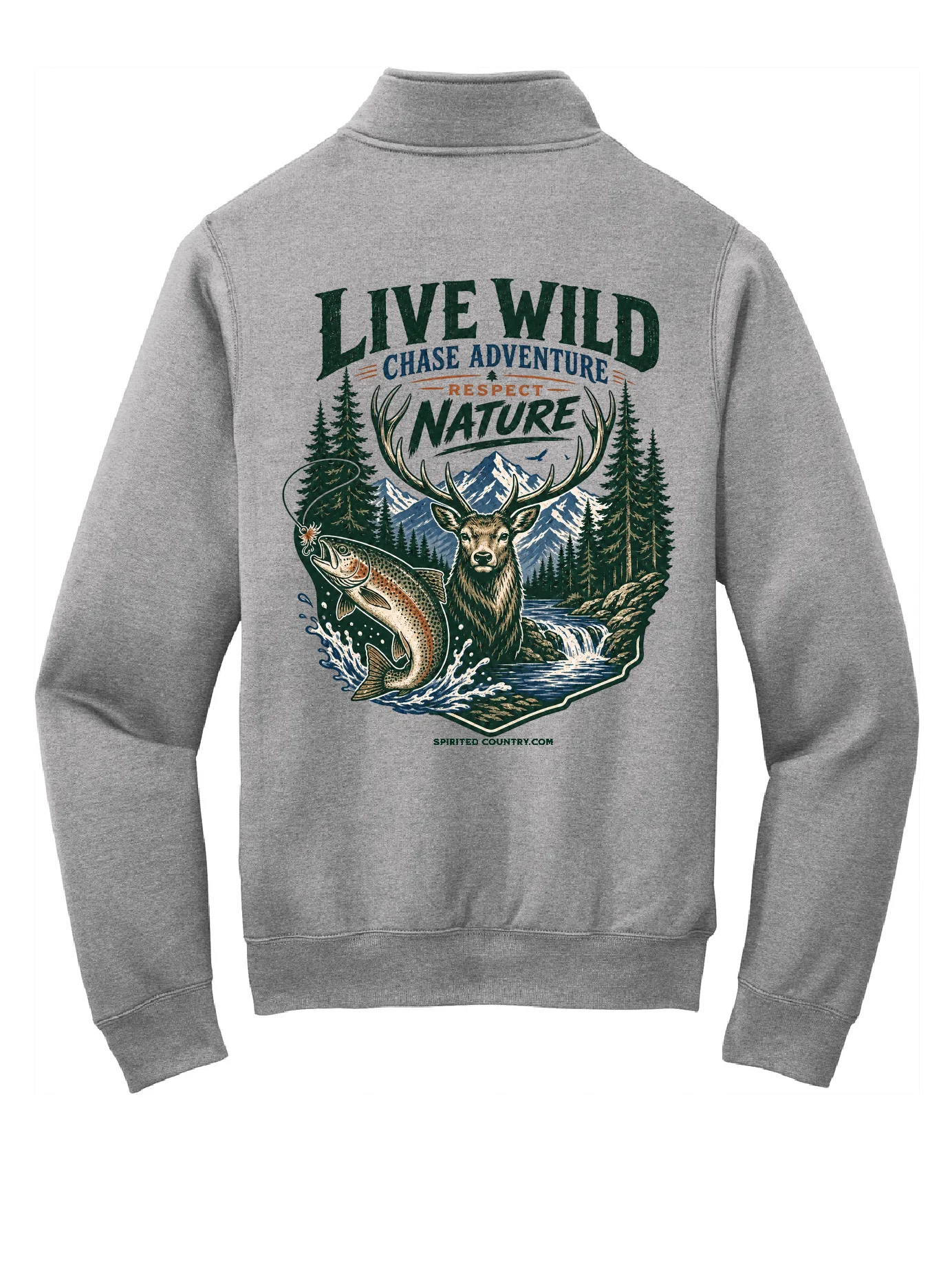 LIVE WILD PORT AND CO 1/4 ZIP SWEATSHIRT product image (1)