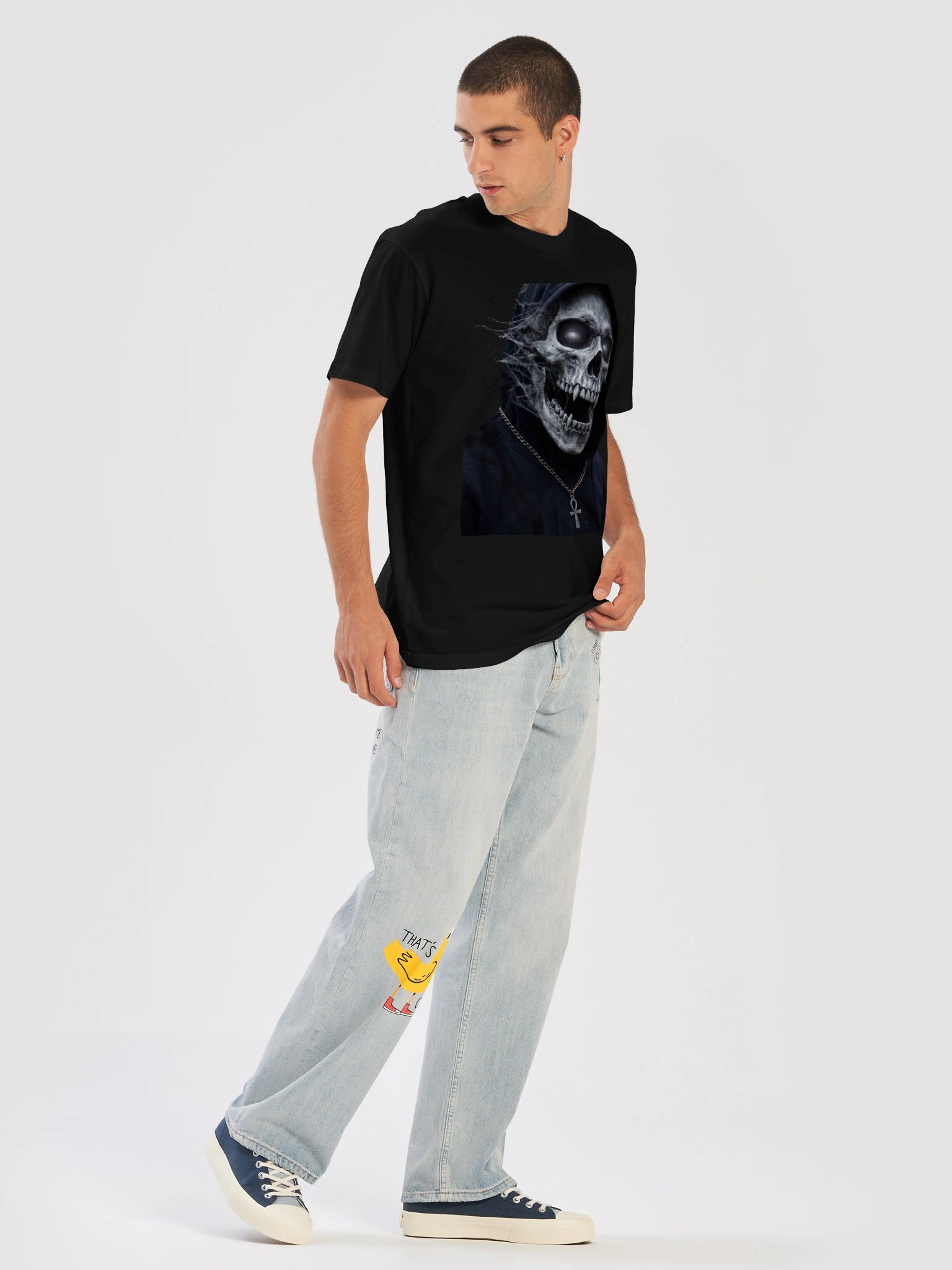 Gothic Skull T-Shirt | Dark Alternative Graphic Tee | Edgy Streetwear Shirt | Skull Gift product image (5)
