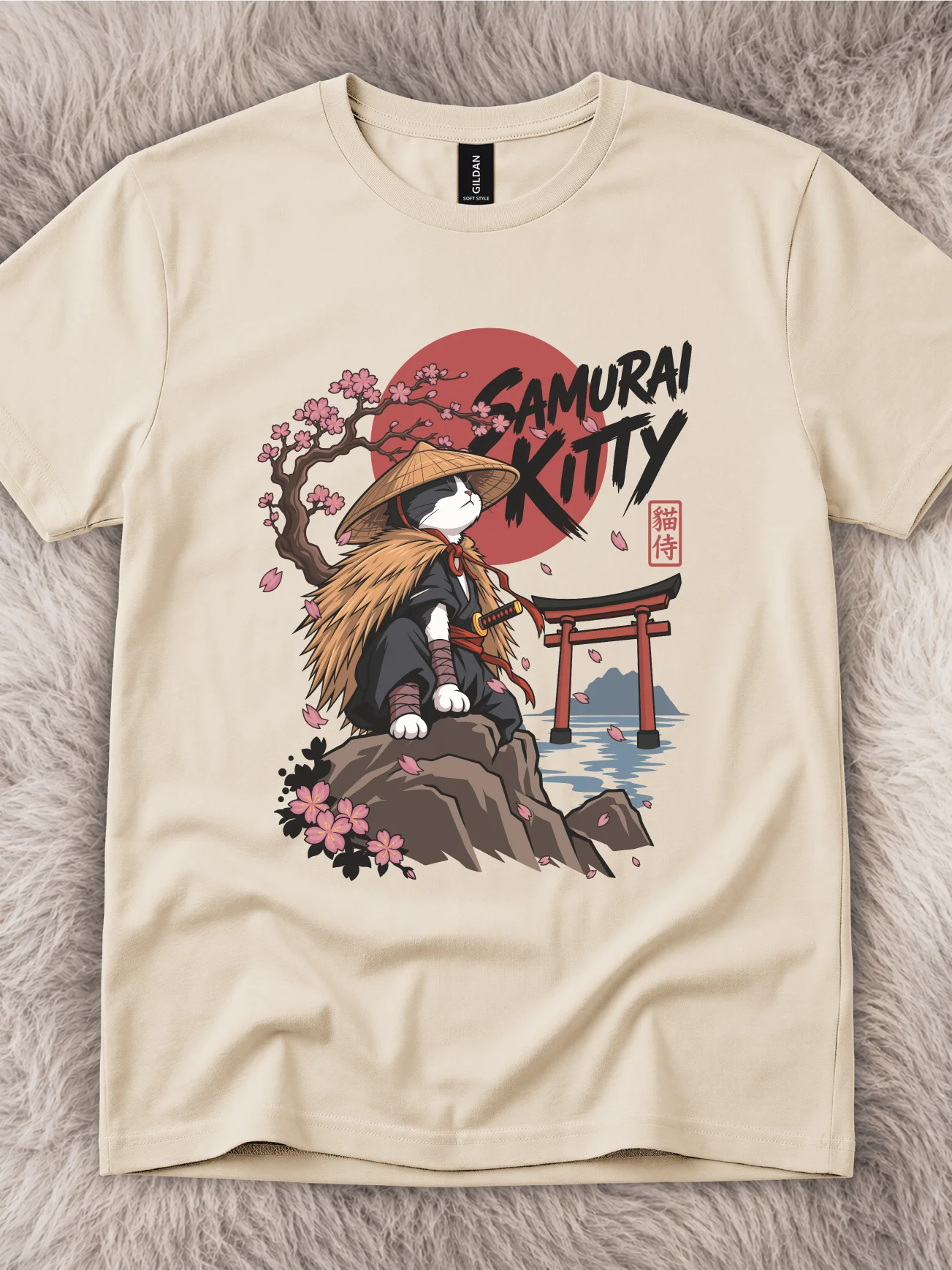 Samurai Kitty Tuxedo Cat Shirt product image (11)