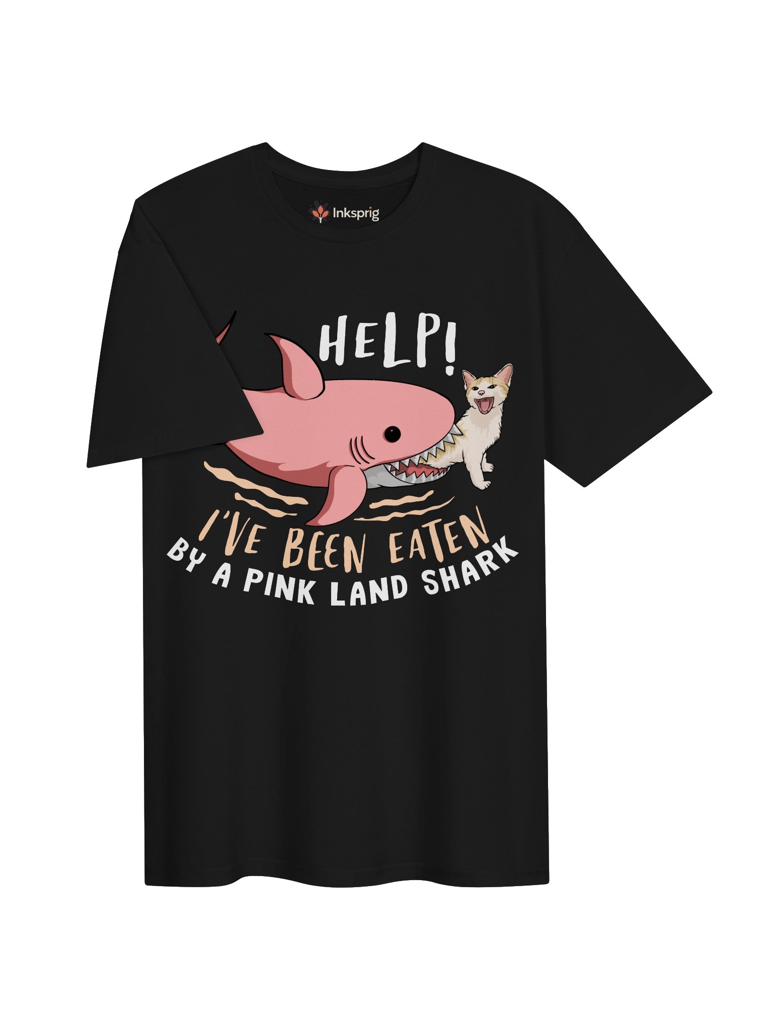 Pink Land Shark Help Cat T-Shirt product image (11)