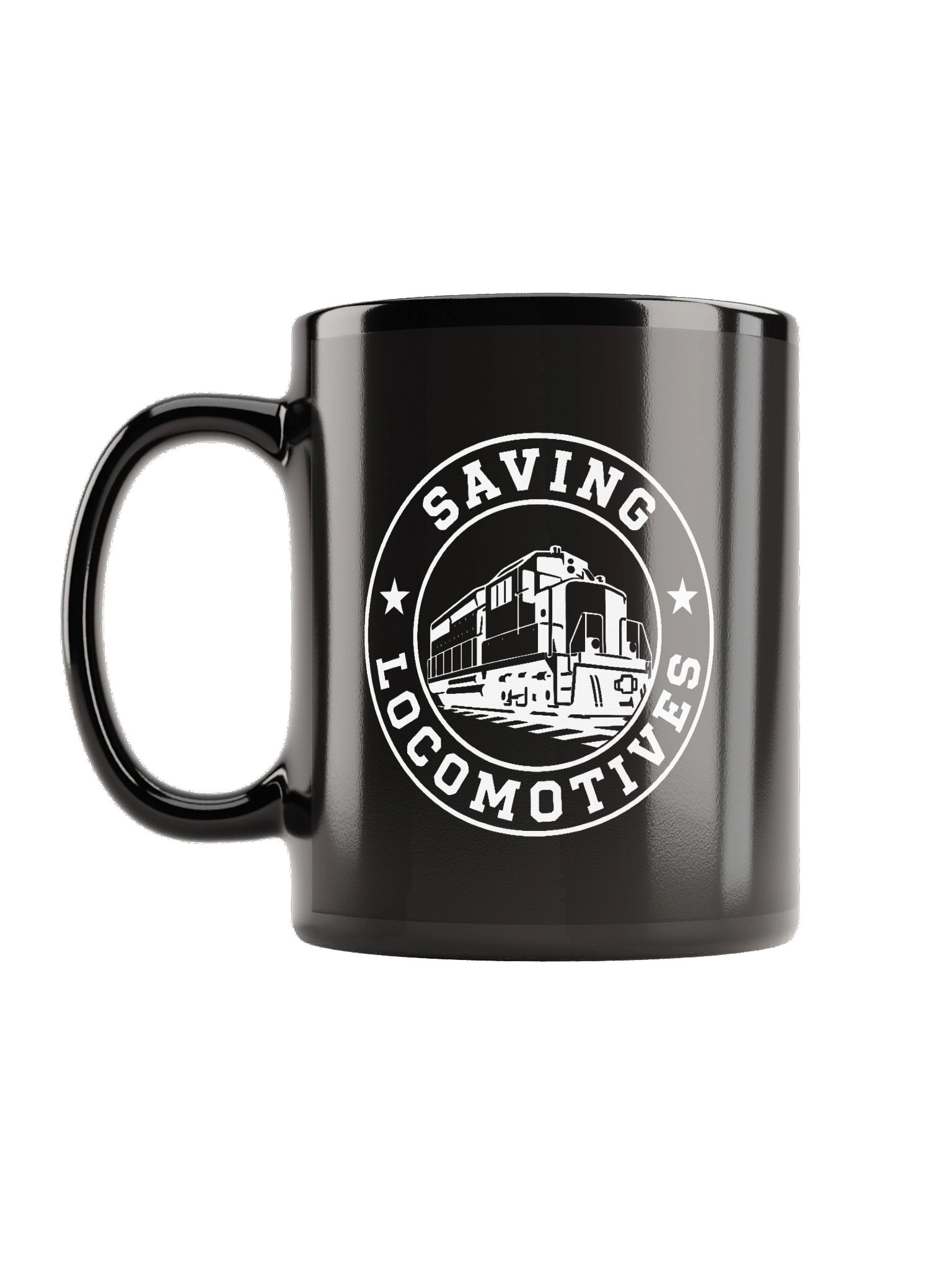 Saving Locomotives Black Ceramic Mug product image (1)