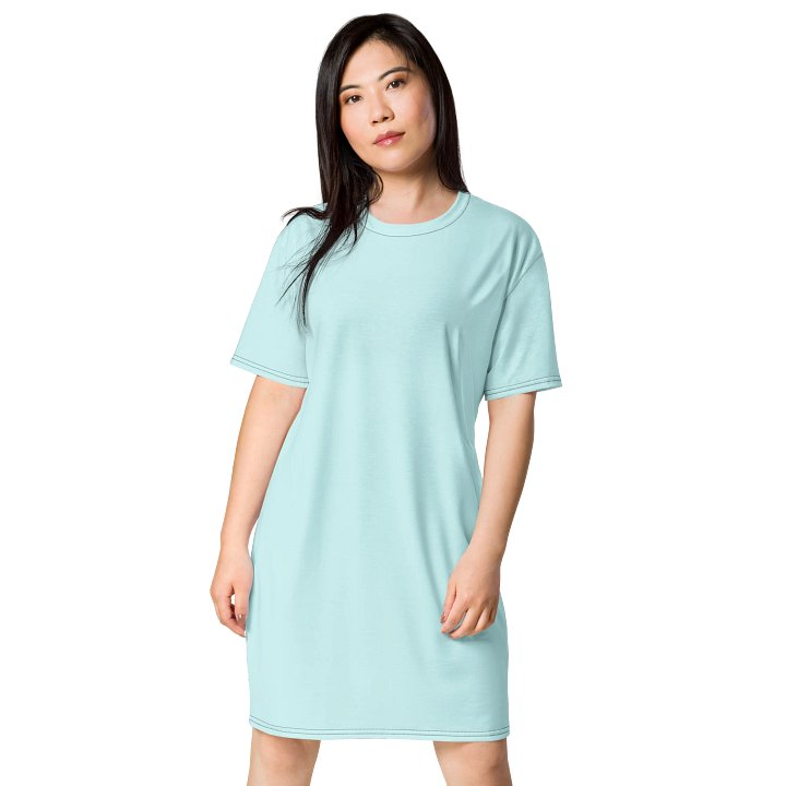 Oversized T-Shirt Dress - Radiant Light Cyan, Sizes 2XS-6XL product image (1)