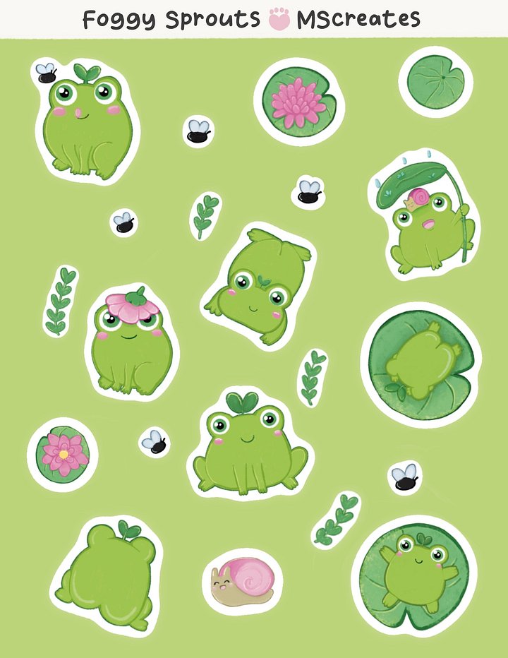 Froggy Sprouts Sticker Sheet product image (1)