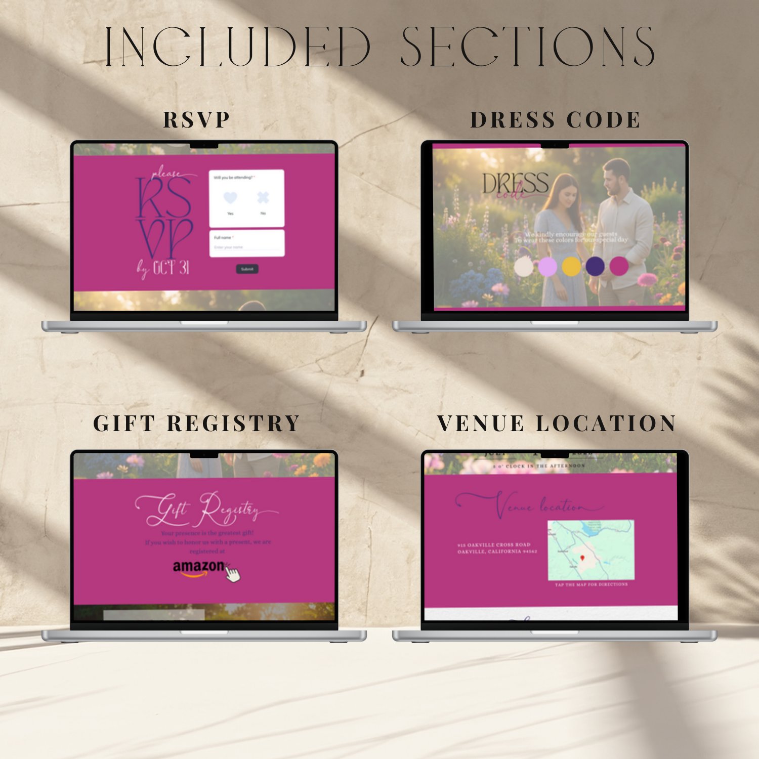 Garden in Bloom Wedding Website Template | Editable Canva Wedding Website RSVP | Floral Wildflower Wedding Invite | Digital Wedding Invitation product image (4)