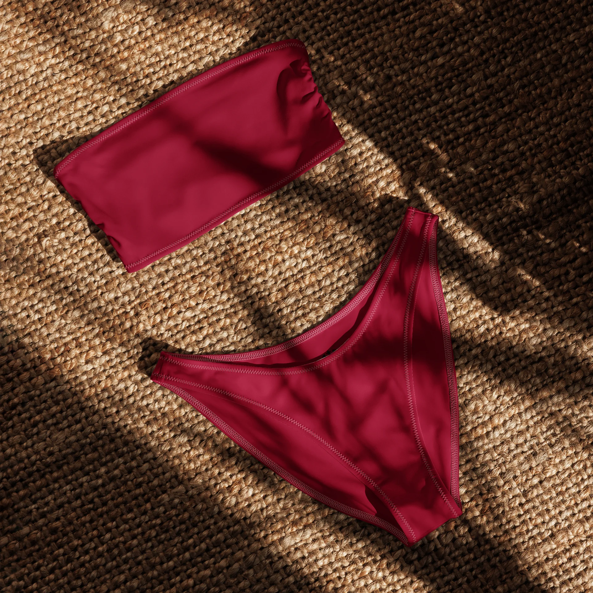 His House Womens Bandeau Bikini Set - Red product image (6)