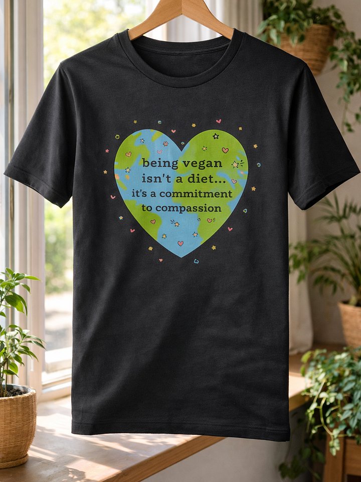 “Being Vegan Isn’t a Diet” Unisex Black T-Shirt product image (1)