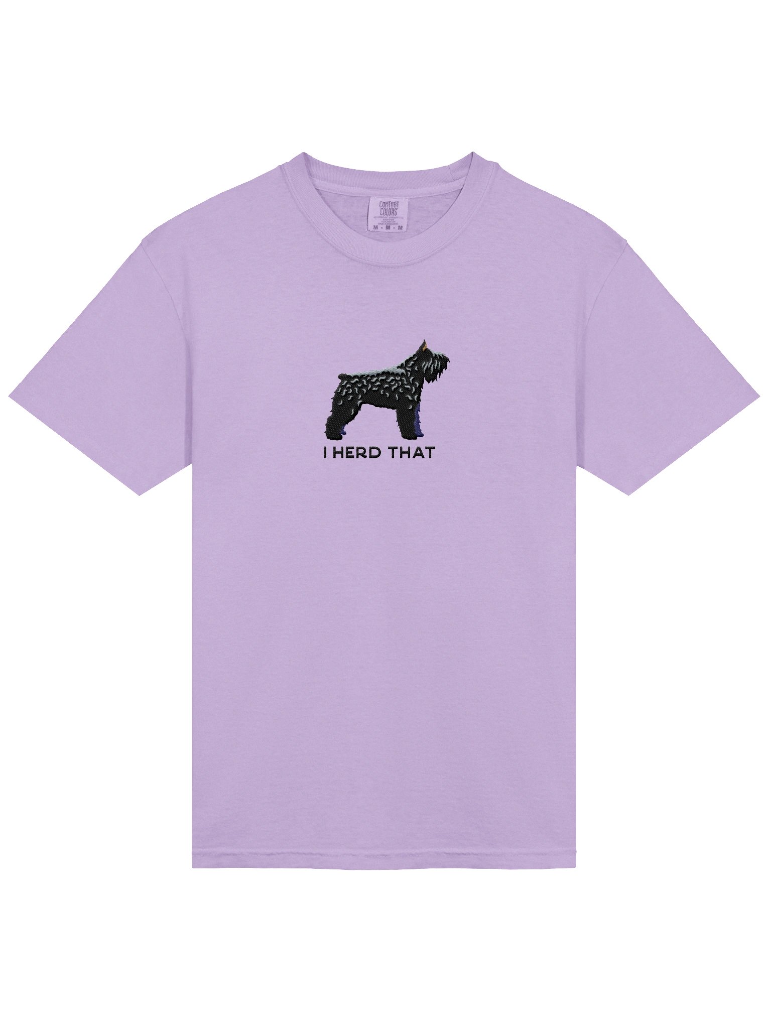 I Herd That T-Shirt(Embroidered) of a Bouvier des Flandres(Black, Cropped Ears) product image (6)