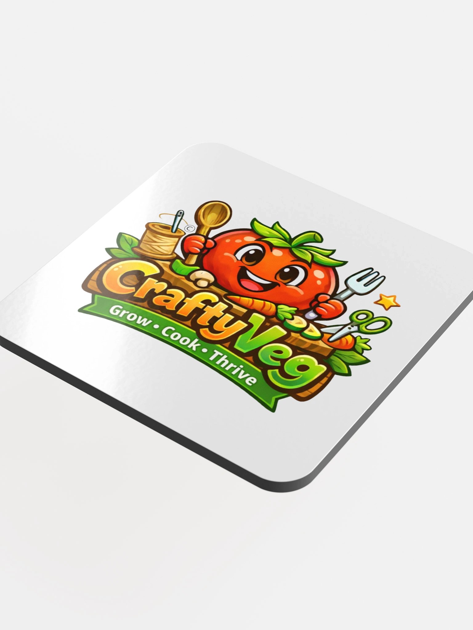 CraftyVeg Logo Coaster product image (4)