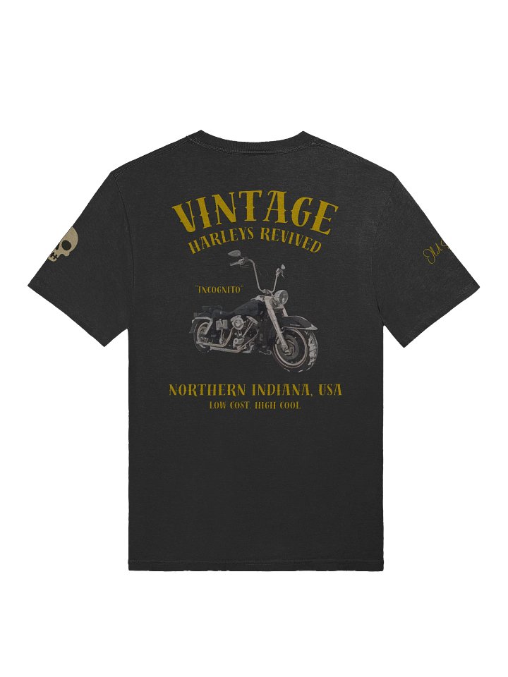 Incognito Shovelhead Pocket Tee – Gold Old School Print product image (1)