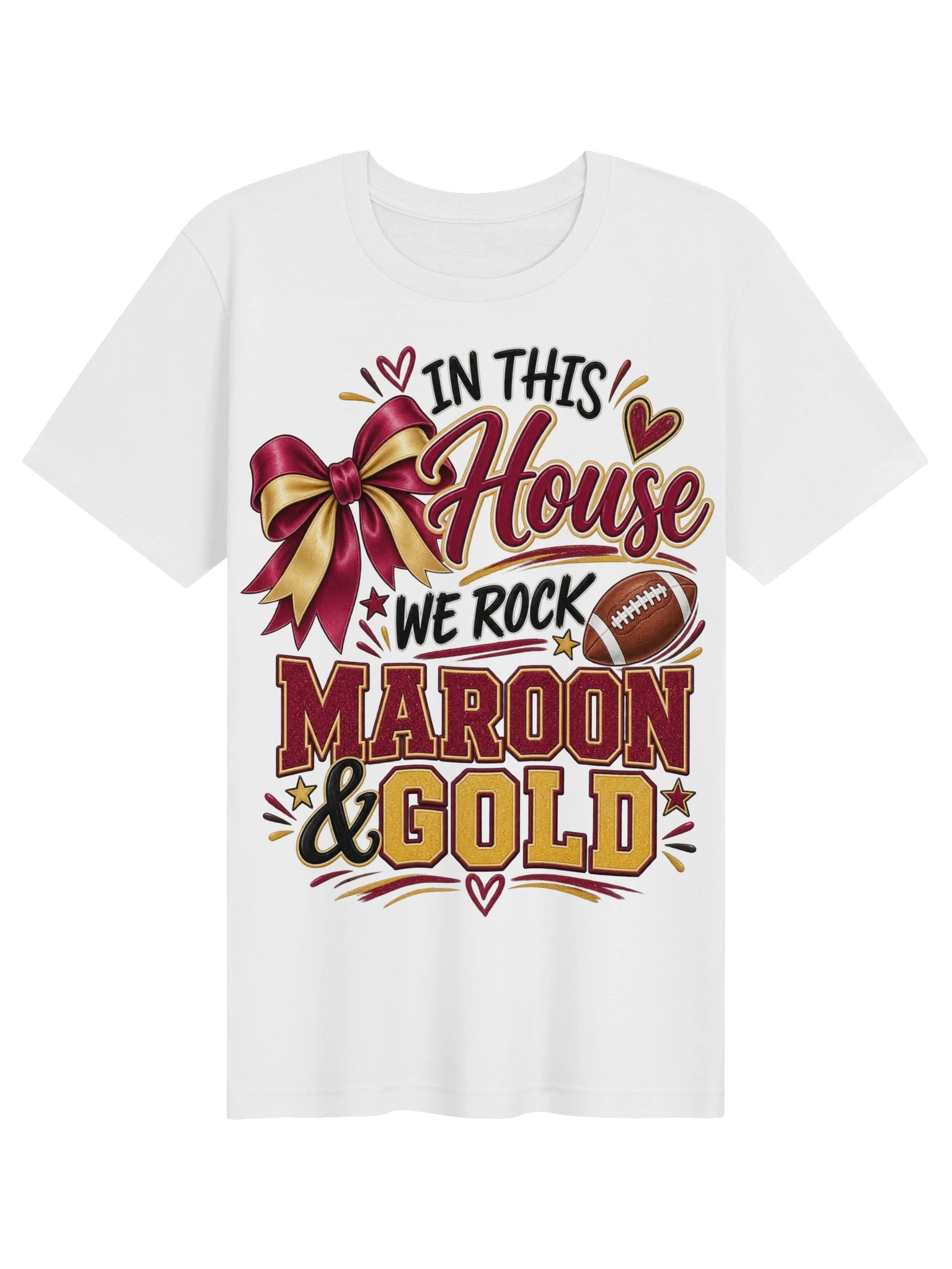 In This House We Rock Maroon & Gold Tee product image (1)