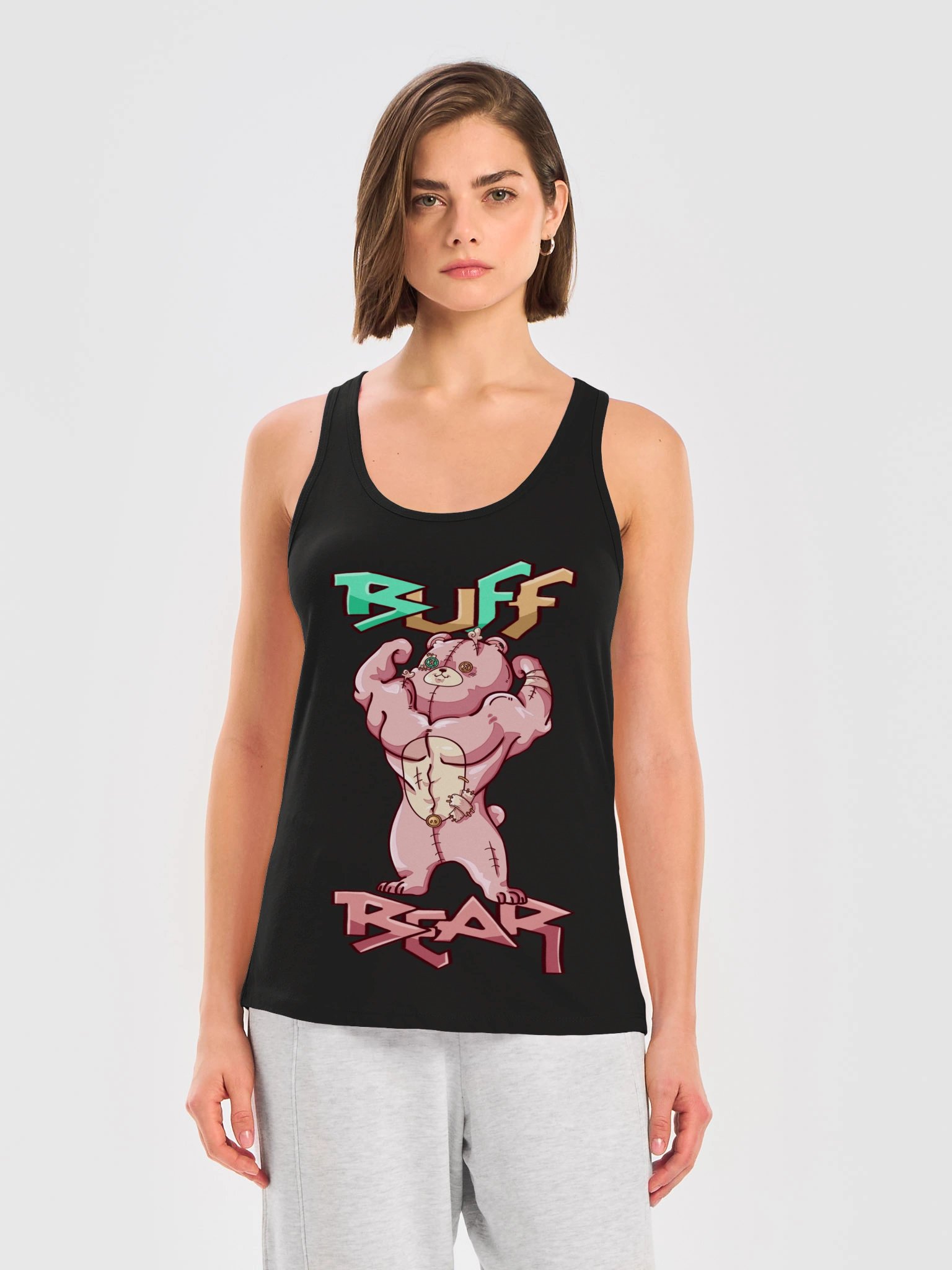 Anxiety Bear Racerback Tank product image (3)