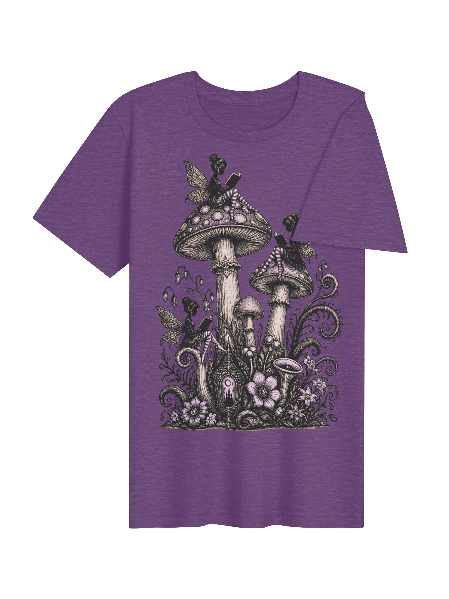 Reading Fairy Shirt, Fairycore Mushroom Graphic Tee product image (5)