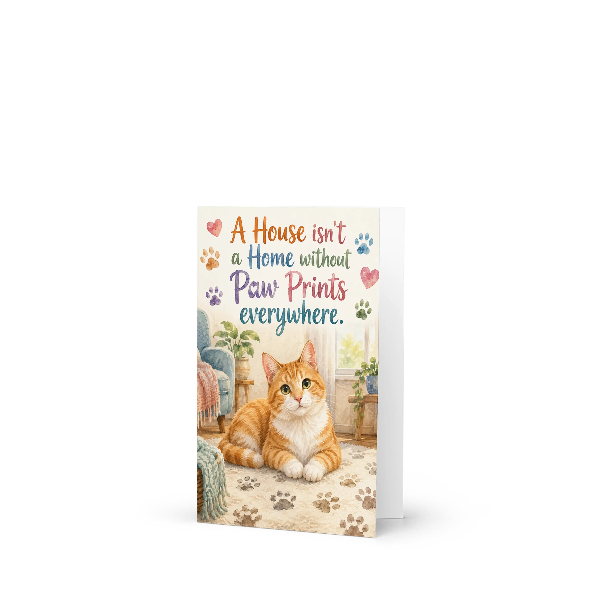 Paw Prints Everywhere Cat Greeting Card product image (1)