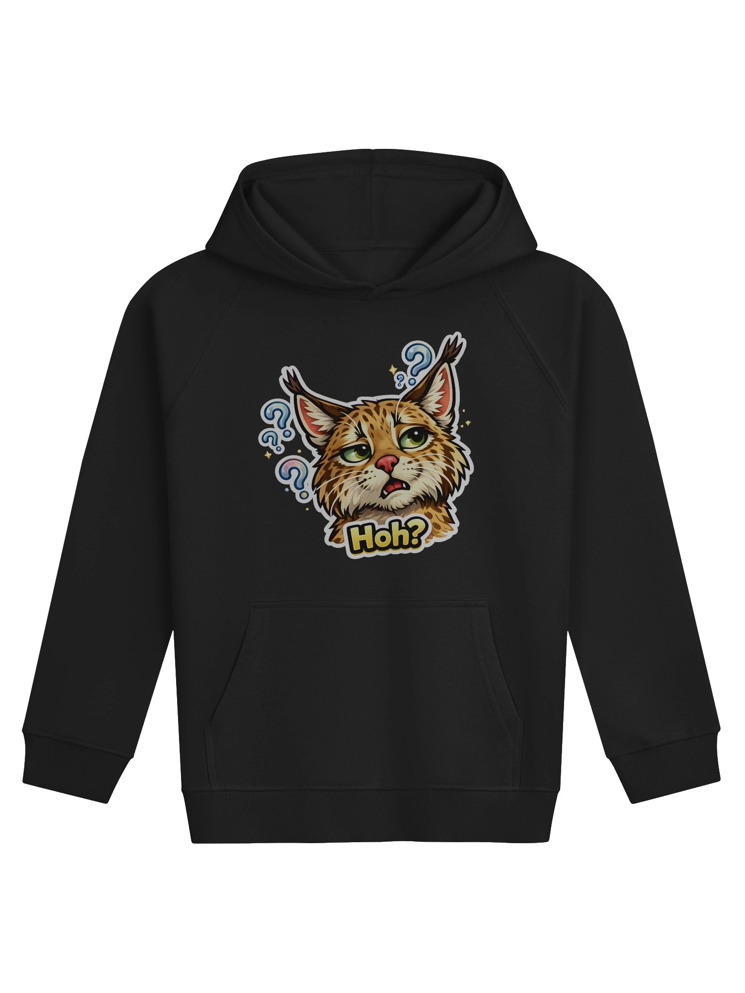 Hoh? Puzzled Lynx Kids Eco Hoodie product image (1)