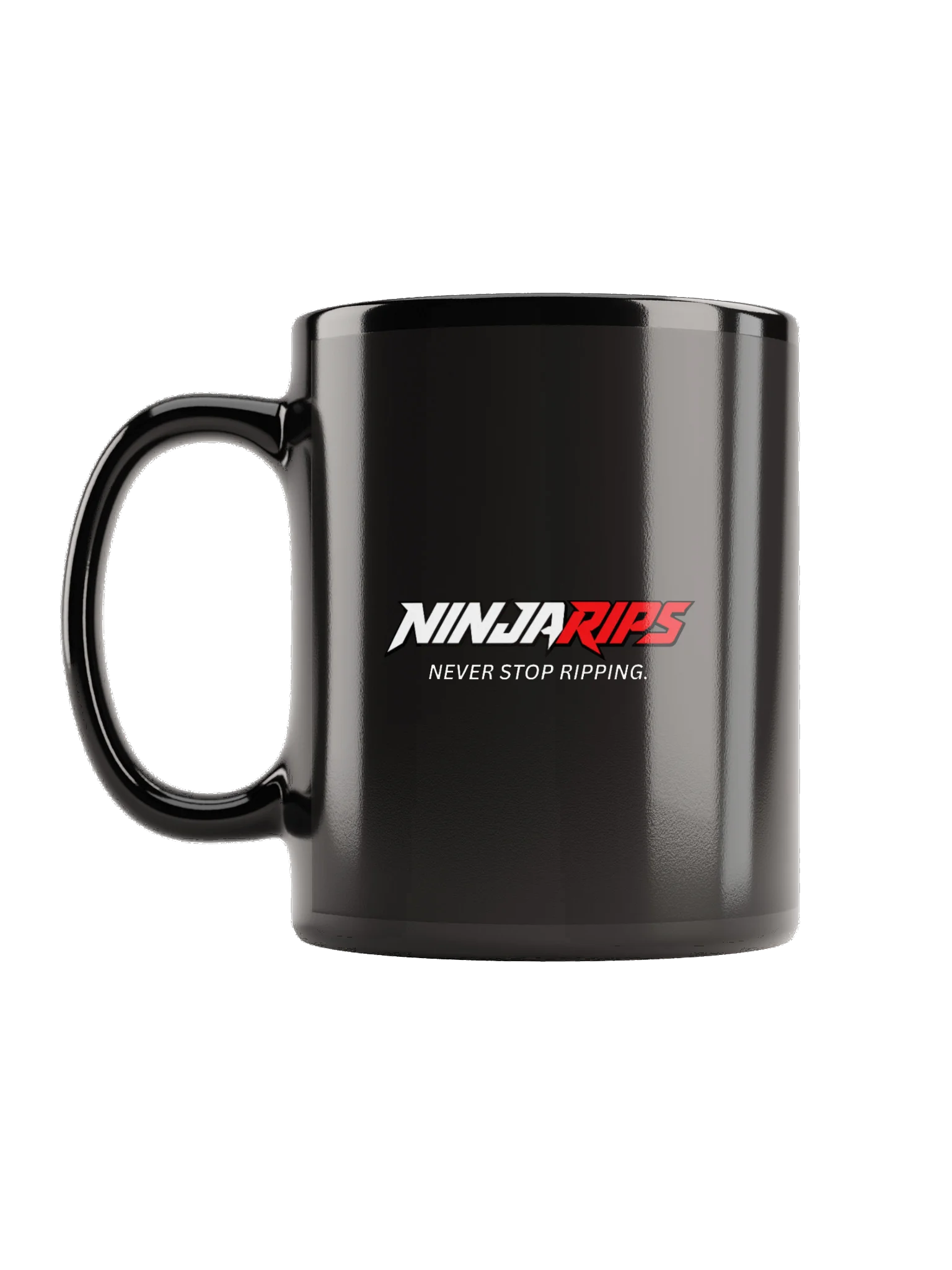 Ninja Rips Black Glossy Mug