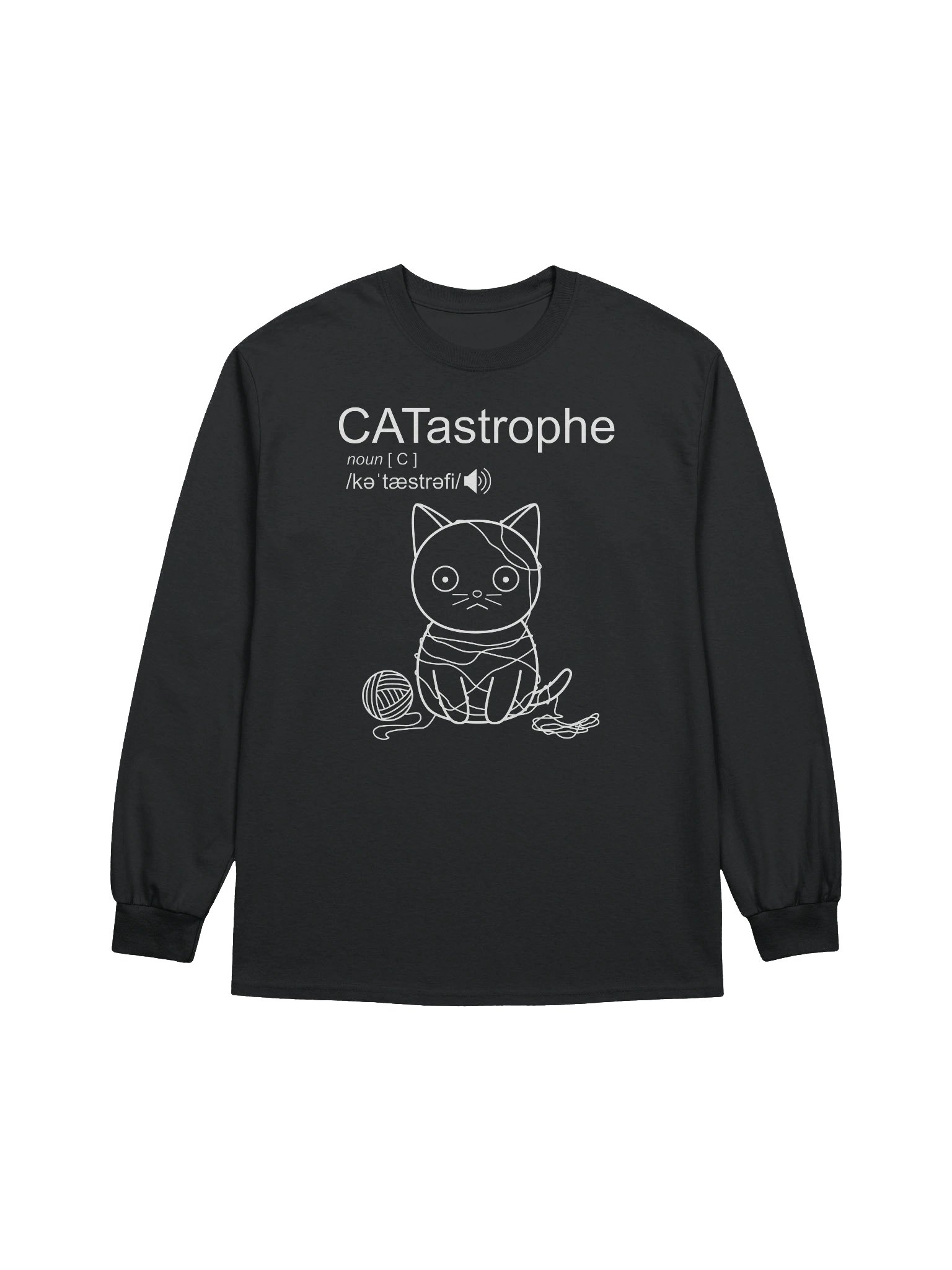 CATastrophe (Cat with Yarn) - Unisex Adult Long Sleeve T-shirt product image (1)