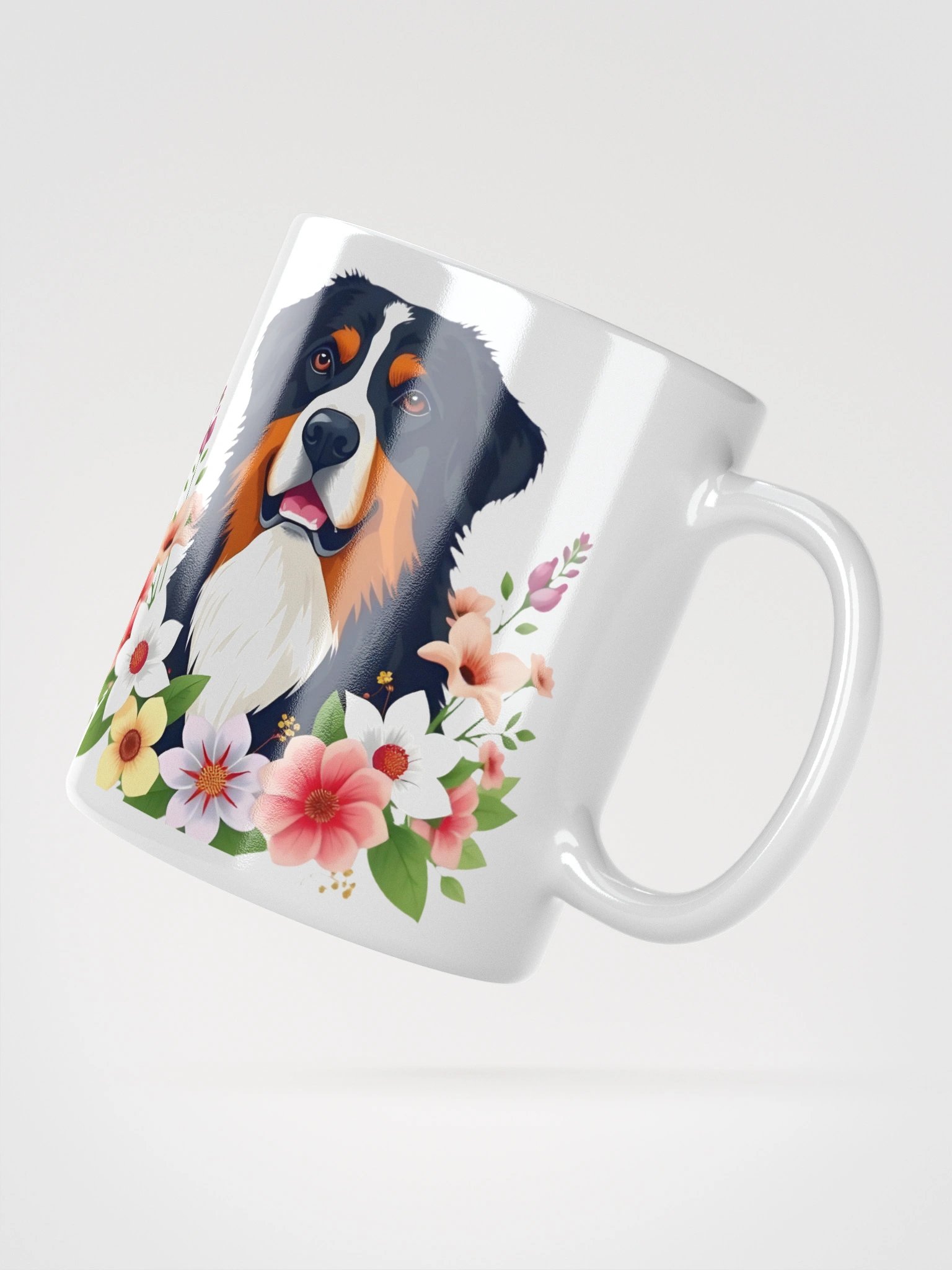 Floral Bernese Mountain Dog Mug product image (4)