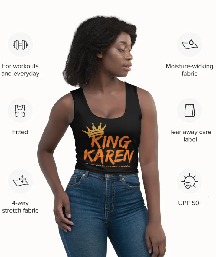 King Karen Crowned Black Stretchy Crop Top product image (11)