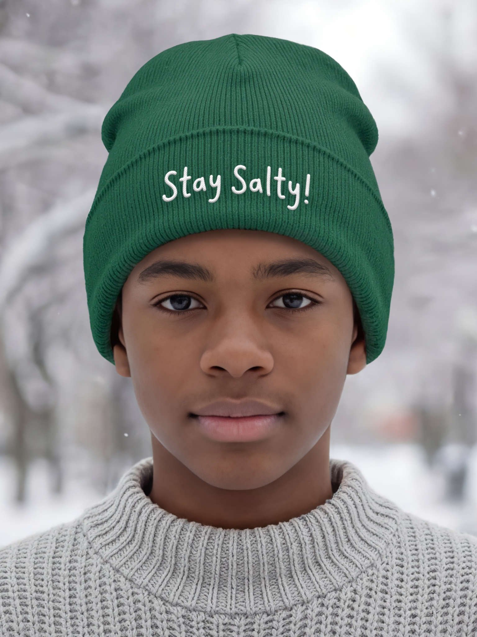 Stay Salty! Embroidered Cuffed Beanie – Soft & Cozy Unisex Accessory for Everyday Elegance product image (9)