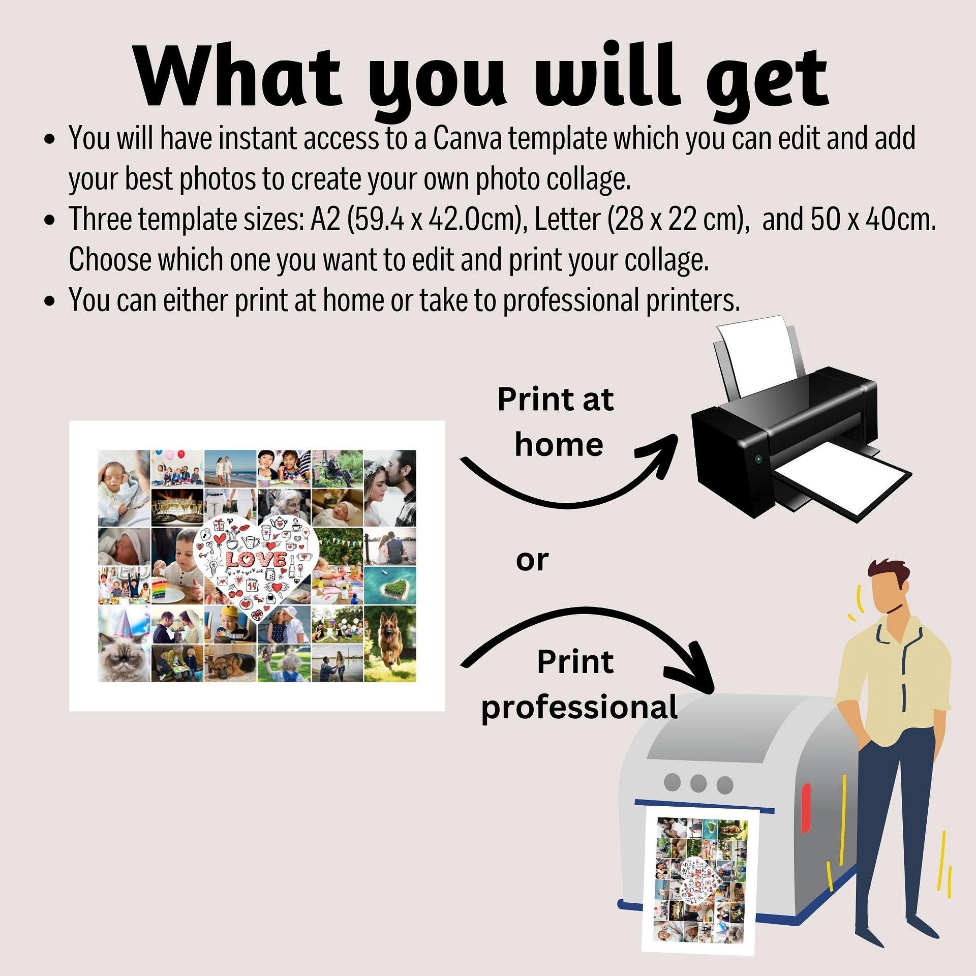 Love Themed Photo Collage Canva Template product image (2)