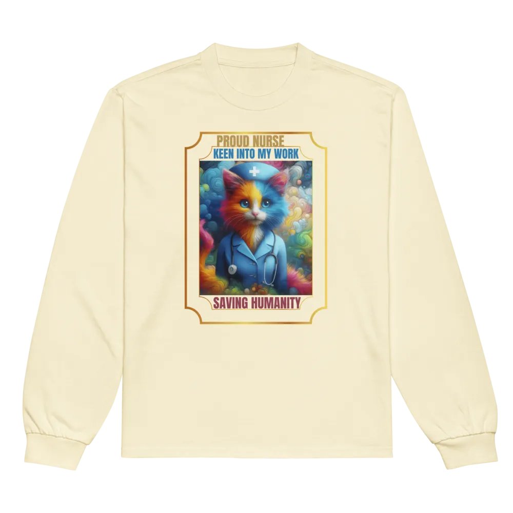 Whimsical Nurse Cat Long Sleeve Shirt product image (28)