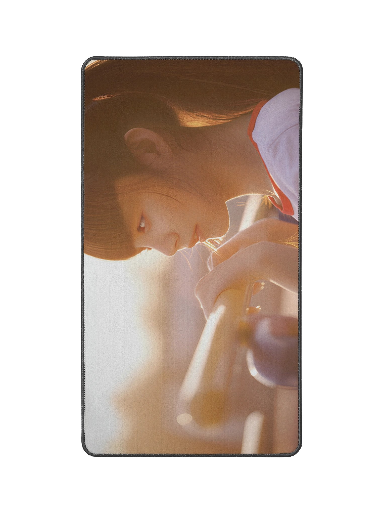 Japanese Girl Sunset Desk Mat 12x22 | Ponytail Portrait Mouse Pad product image (3)