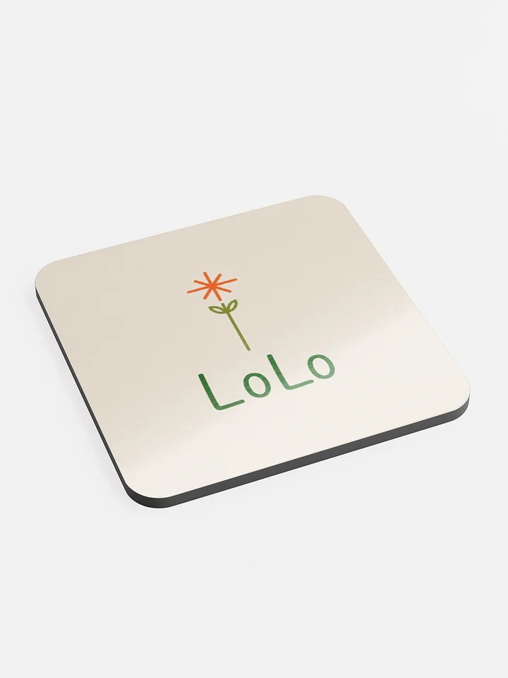 LoLo Botanical Logo Glossed Cork Coaster product image (2)