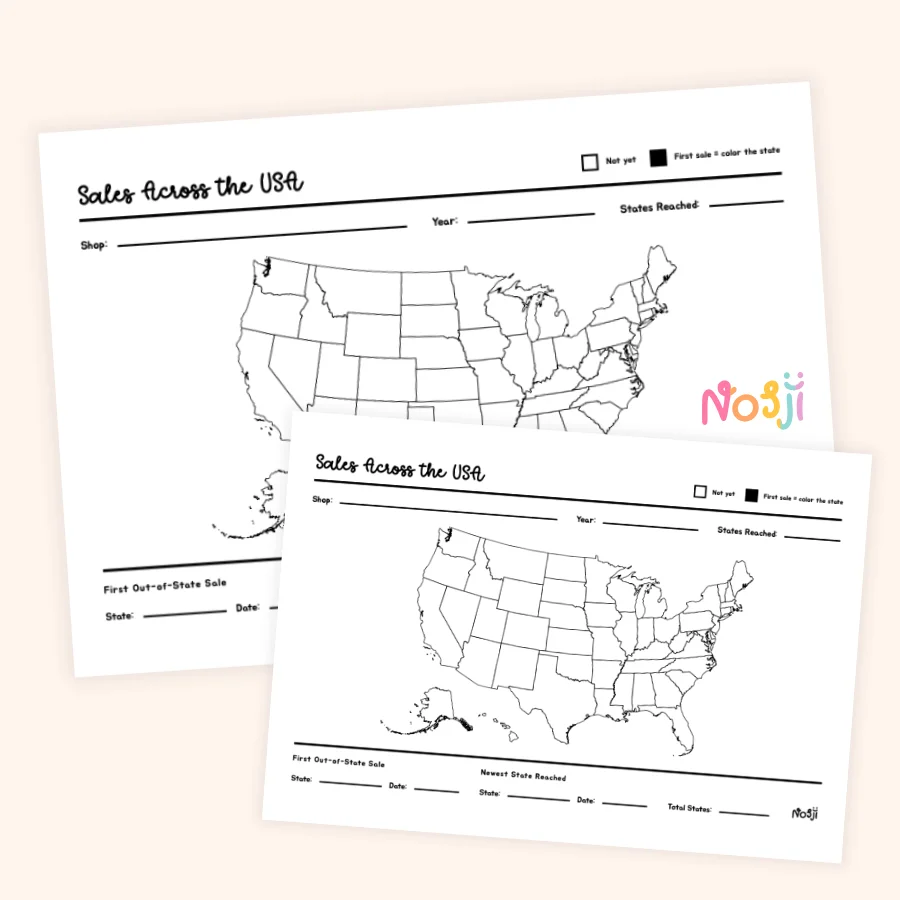Sales Across the USA Tracker Printable product image (1)