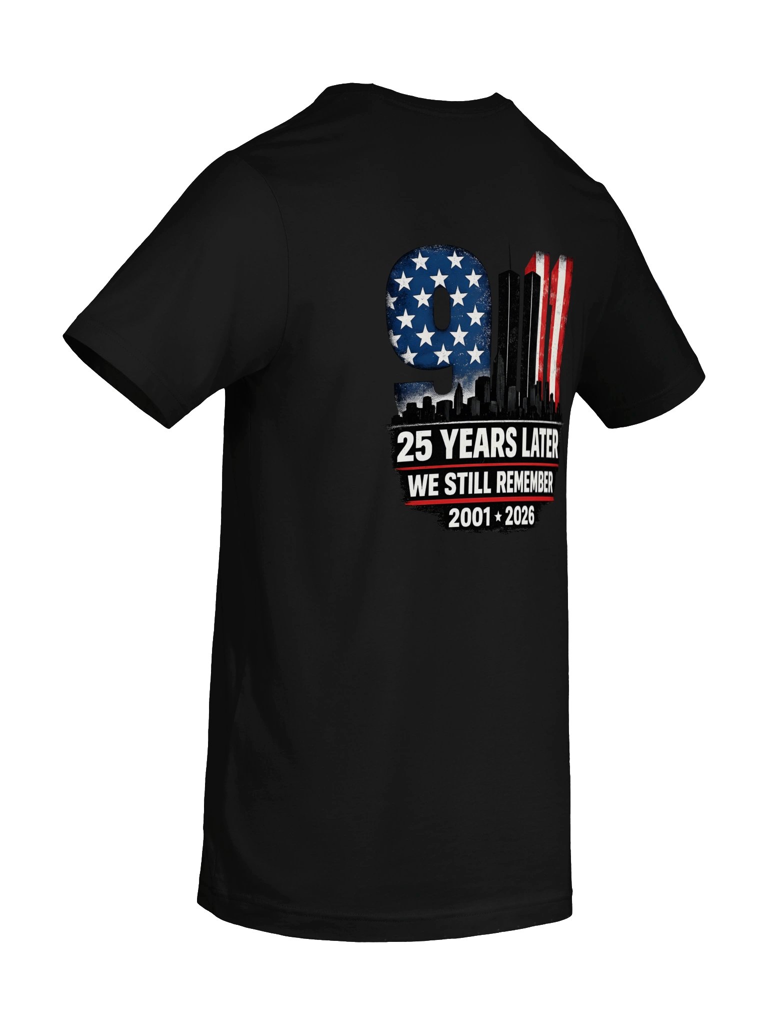 9/11 25th Anniversary Shirt, Never Forget 2001–2026 Patriotic Memorial T-Shirt, American Flag Twin Towers Tribute Tee product image (79)