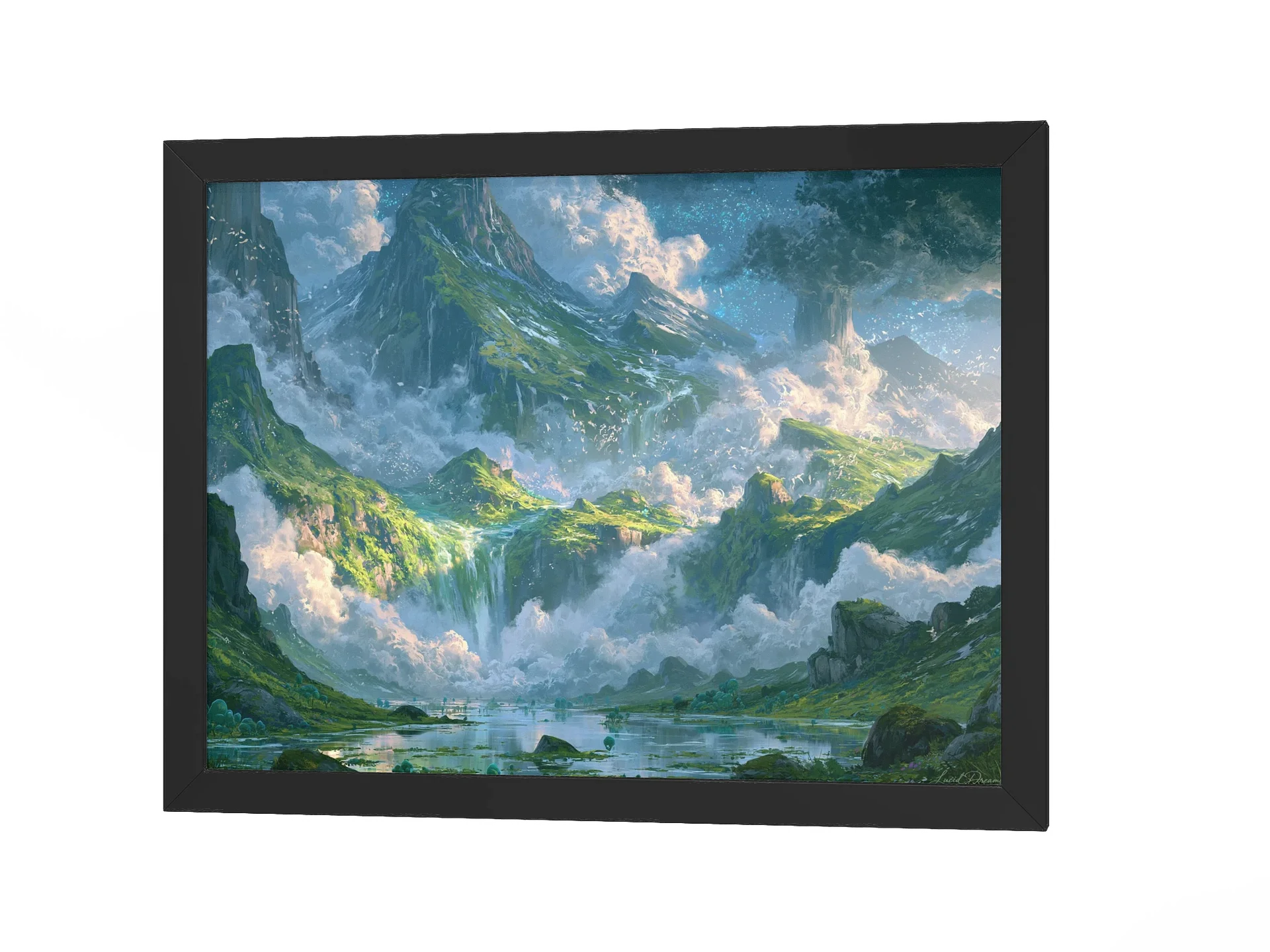 Emerald Mountains Framed Art Print — The Emerald Sky Mountains product image (4)