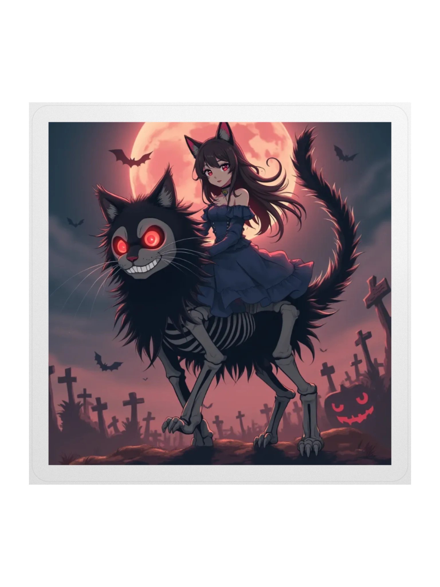 Skelekitty Ride Sticker product image (1)