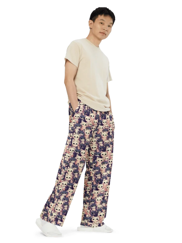 Whiskered Dreams Cozy Wide-Leg Pants product image (5)