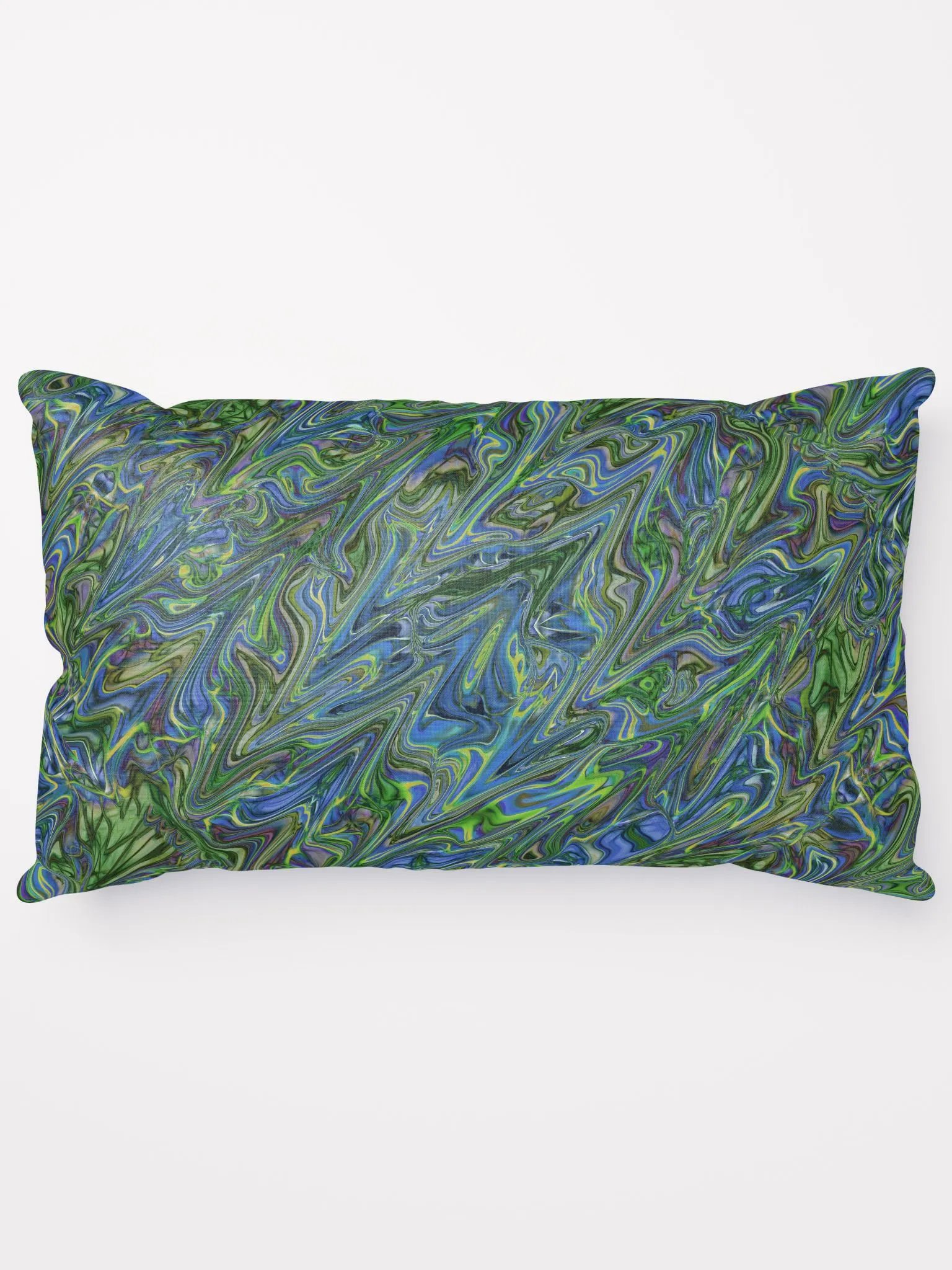 Blue Green Liquid Marbling Throw Pillow product image (15)