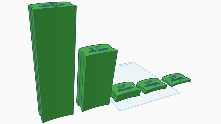 Set of five 9.5” Guitar Fretboard Radius Blocks (3D Print File) product image (2)