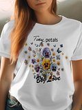Tiny Petals Big Love | Pressed Pansy T-Shirt | Floral Quote Tee | Nature Aesthetic | Cottagecore Gift for Her | Botanical Tee product image (1)