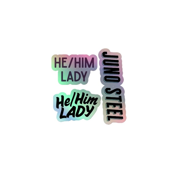 He-Him Lady + Juno Steel Holographic Stickers product image (1)
