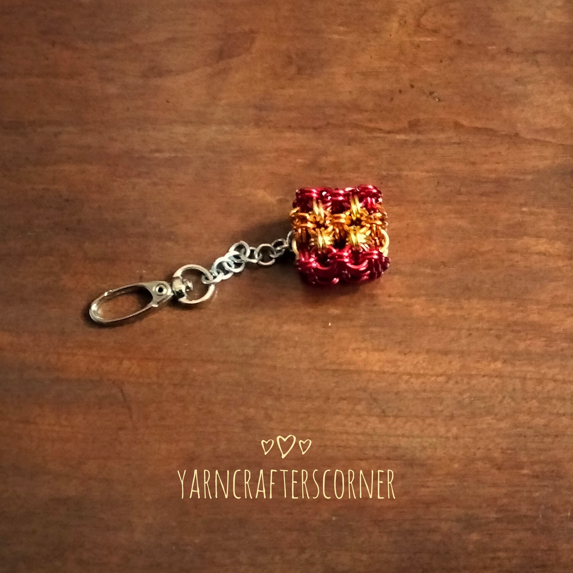 Cube Chainmail Keychains, Fidget Cube, Handmade product image (3)