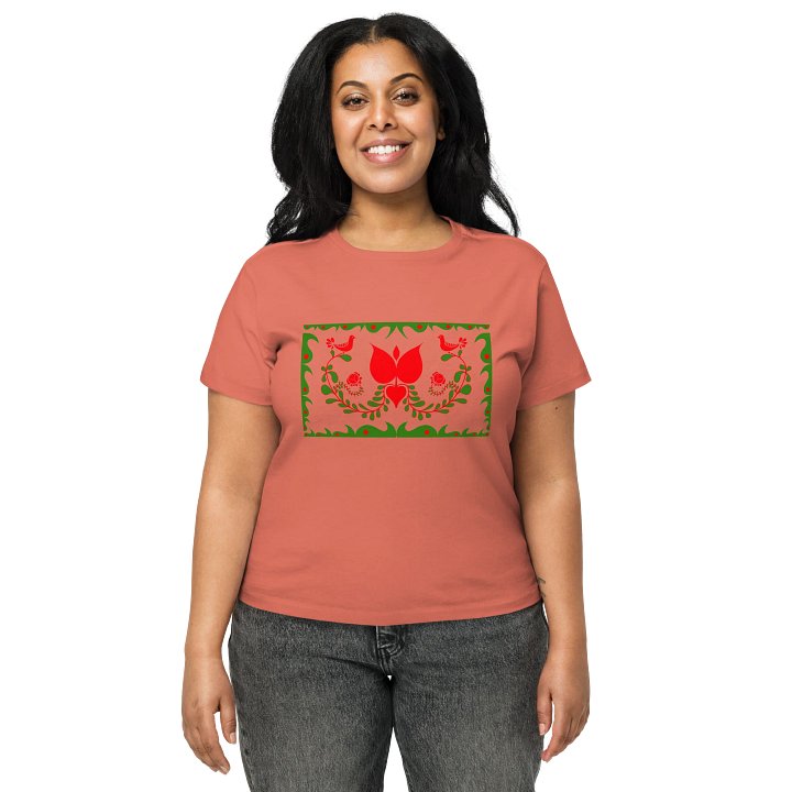 Hungarian Folk Art Women's High-Waisted Tee product image (1)