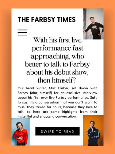 Had such a blast talking with myself at The Farbsy Times to promote my first ever live show on October 20th at Adelaide Hall!...