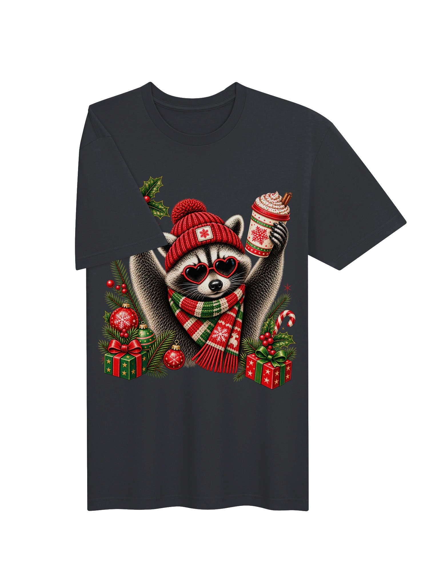 Funny Christmas Raccoon T-Shirt product image (4)