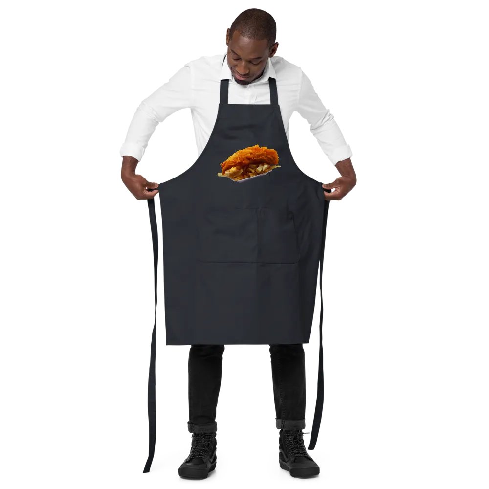 Fish Chips Printed Organic Apron product image (2)