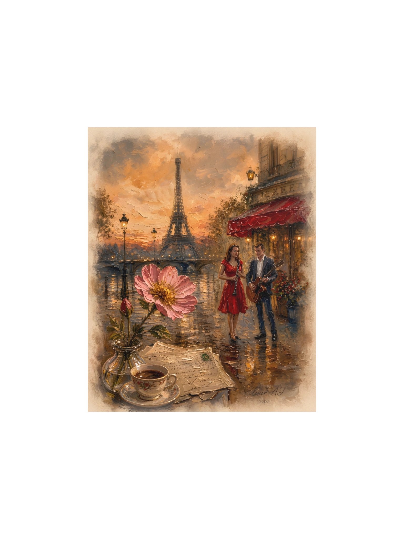 Petite Fleur – Romantic Paris Wall Art Poster by Elixir AJ product image (1)