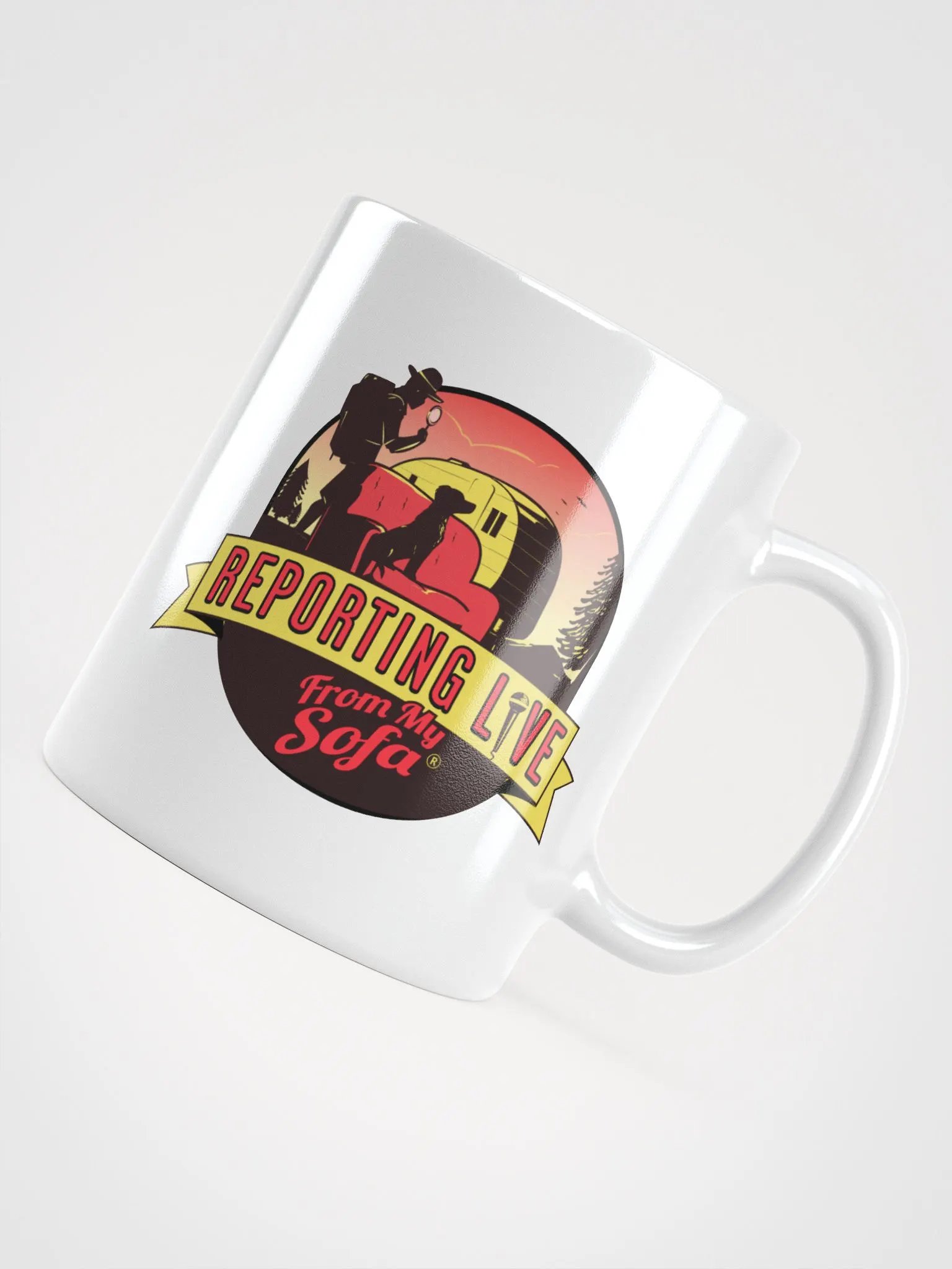 Reporting Live From My Sofa Logo Mug product image (4)
