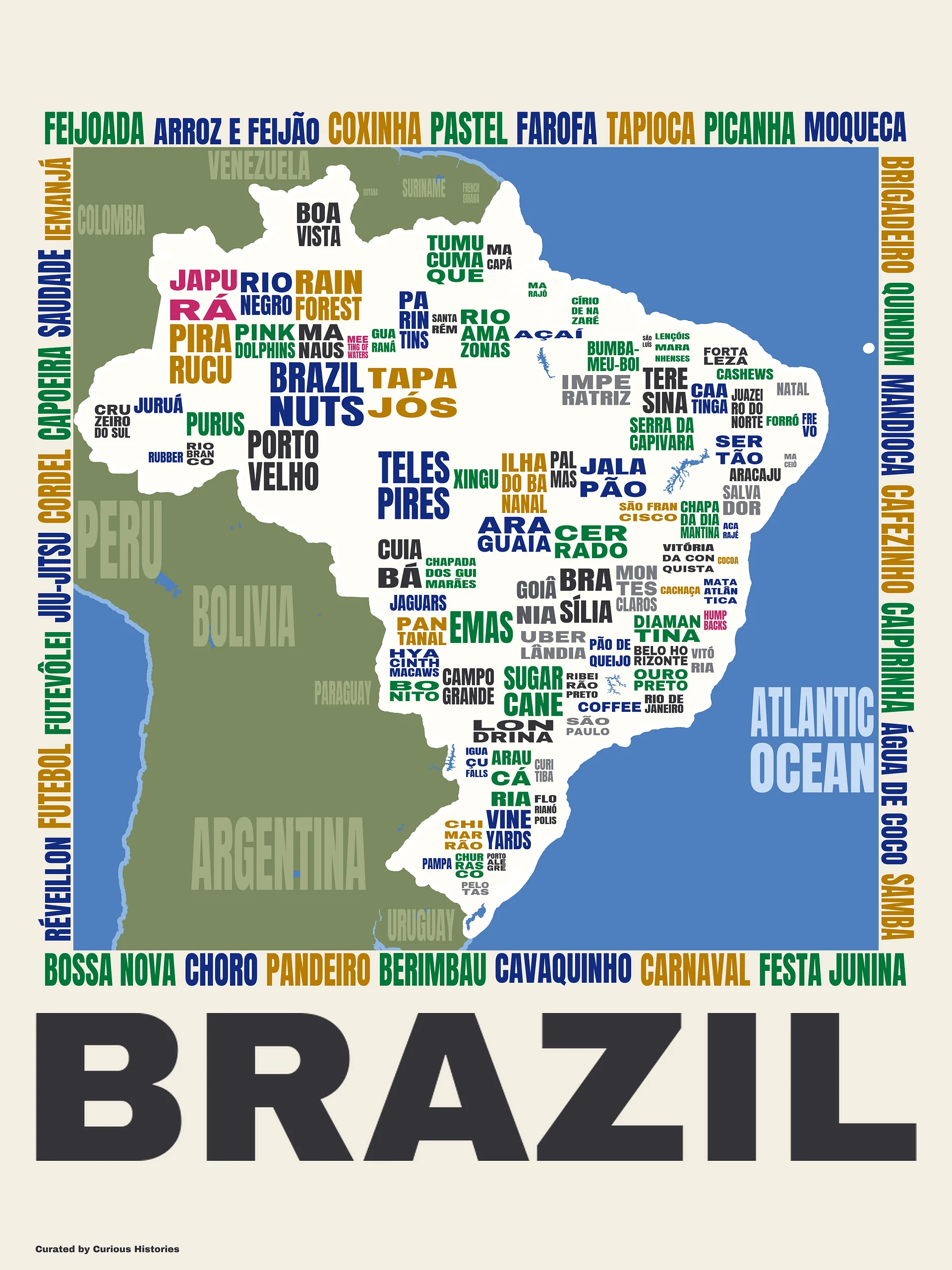 Brazil Word Map Print product image (1)
